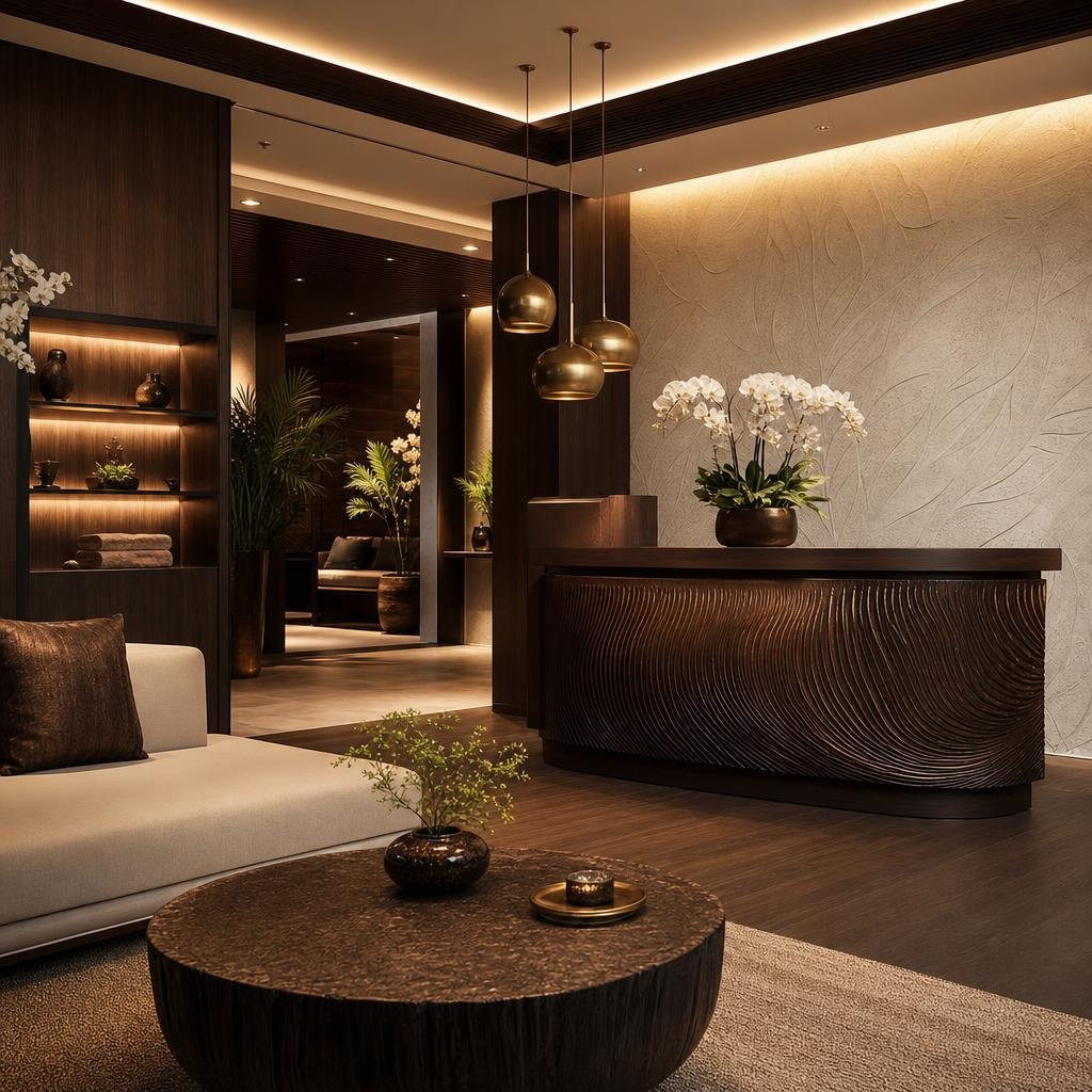 AI concept of a Nava luxury spa reception lounge