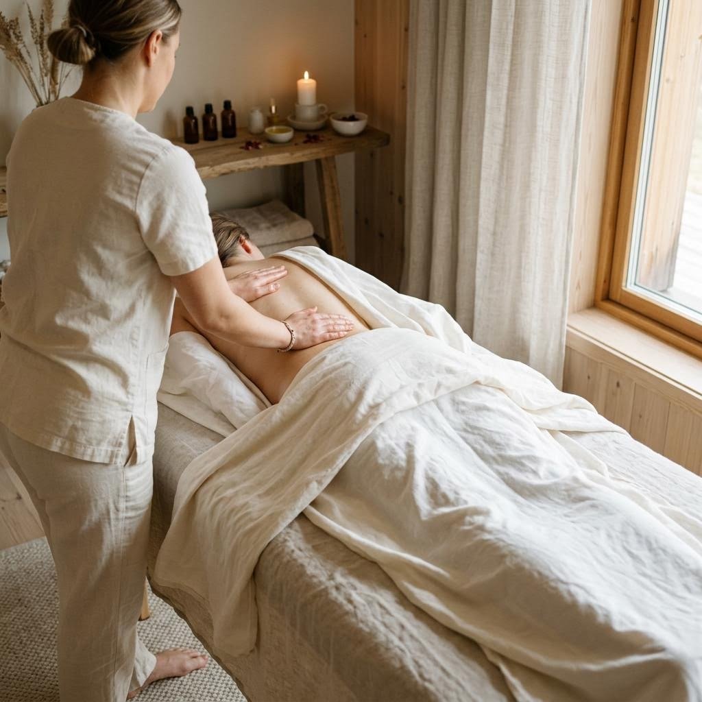 AI visual concept of a Swedish massage treatment setting